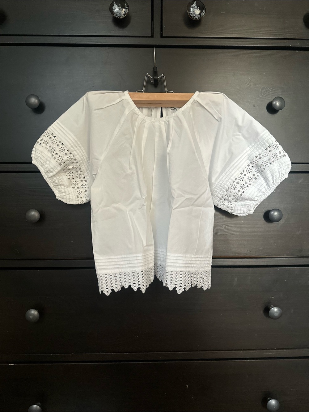 J. Crew Crewcuts White Eyelet Puff Sleeve Blouse